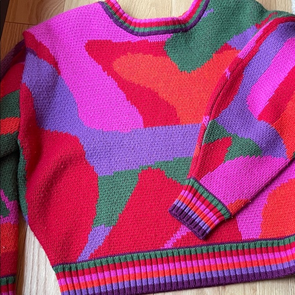 FARM Rio Women's Multicolor Abstract Knit Sweater XS - Picture 10 of 11